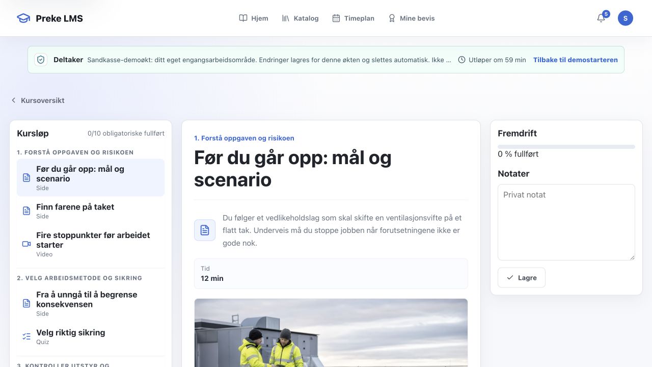 Tidligere kursvisning med tre konkurrerende kolonner